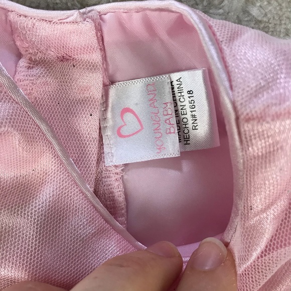 Youngland Baby Pink Dress Tiered Tulle 3-6 Months - Picture 3 of 5